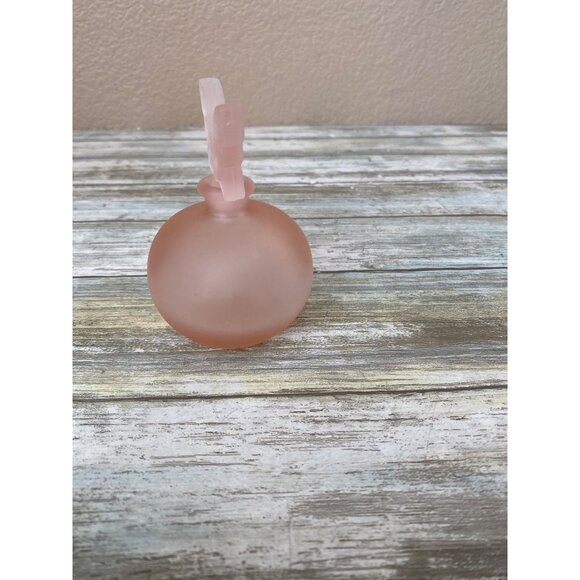 Set of 2 Frosted Pink Glass Perfume Bottles Set w/Stoppers Y2K Vanity Decor 3.5” - Picture 10 of 12